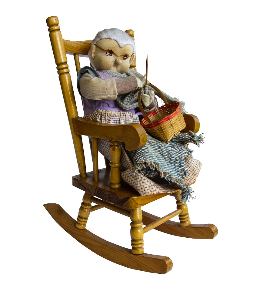 Crochet knit rocking chair