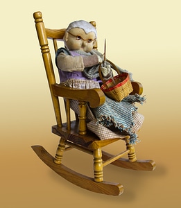 Knit rocking chair doll