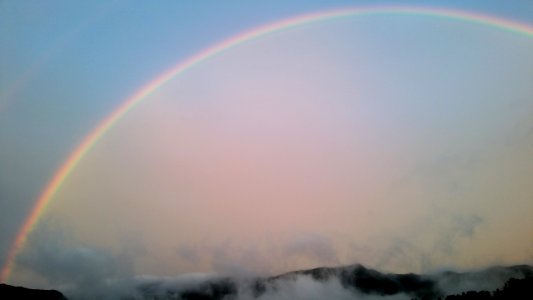 天一國 7年 8月7日 (September 05, 2019) double rainbow 18:52PM *The direction of the mountains is East photo