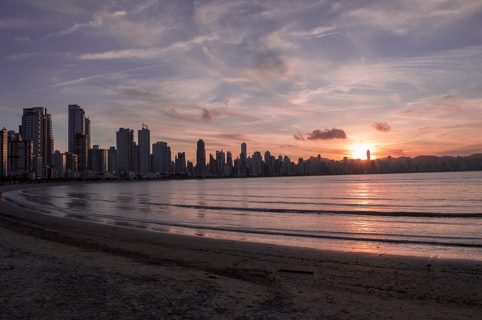 Ocean skyscrapers coastline