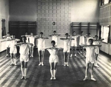 Police cadets in gym 1960 (archive ref POL-4-10-8-29) photo