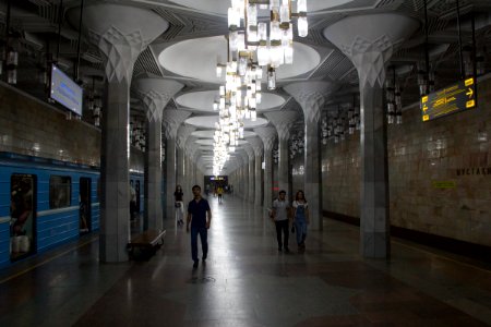 station of the Tashkent metro Mustakillik maidoni photo