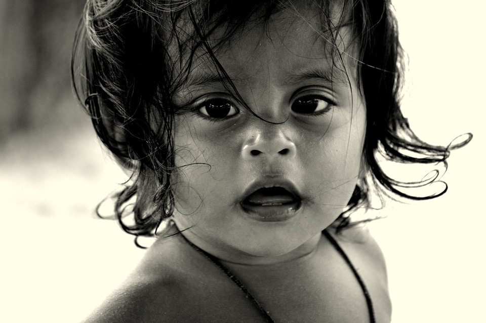 Look portrait happy children