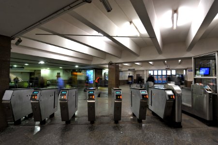 akp-73m turnstiles at the Krestyanskaya Zastava metro station