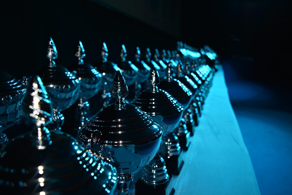 Blue perspective metal