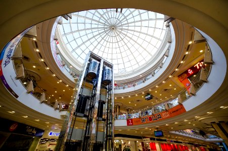 panoramic elevators in the Prince Plaza shopping center