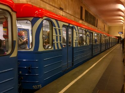 metro train 81-717/714.5m on the avtozavodsckaya metro station