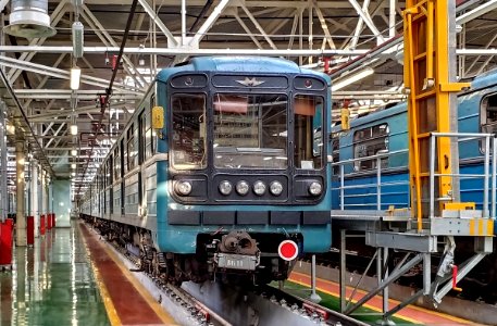 written off metro train 81-717/714 in the depot mitino photo