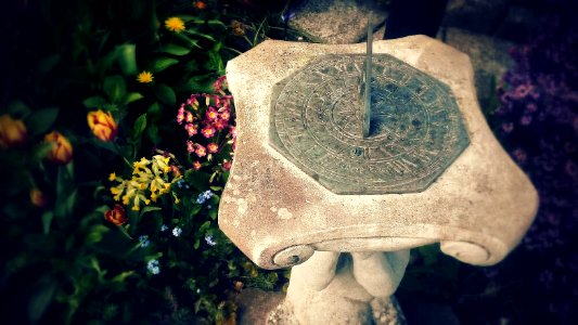Sundial & Flowers~Garden~Spring 2016