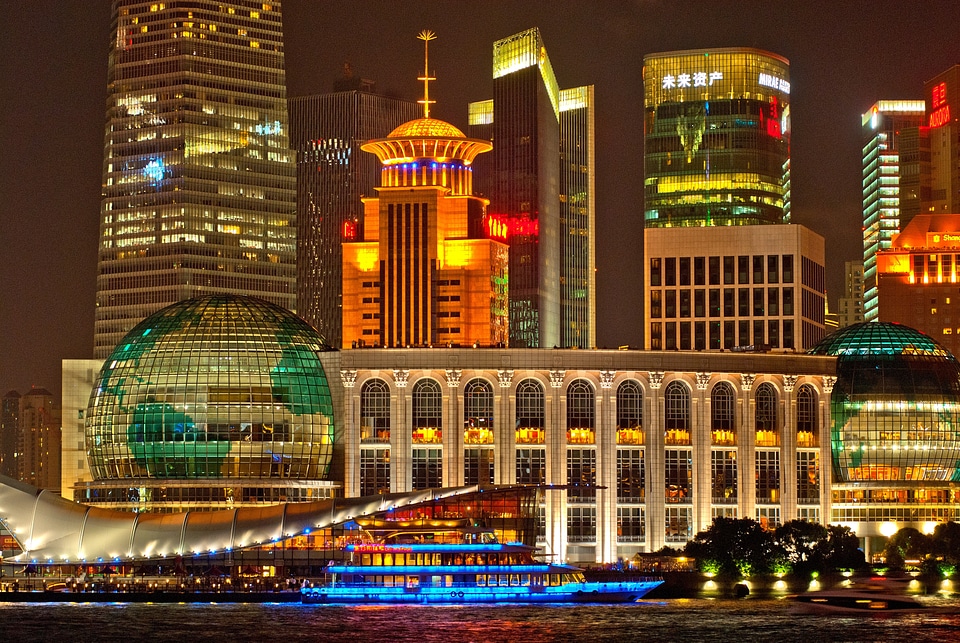 Skyscrapers houses city