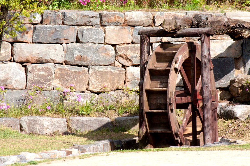 물레방아 조경 水磨 Watermill