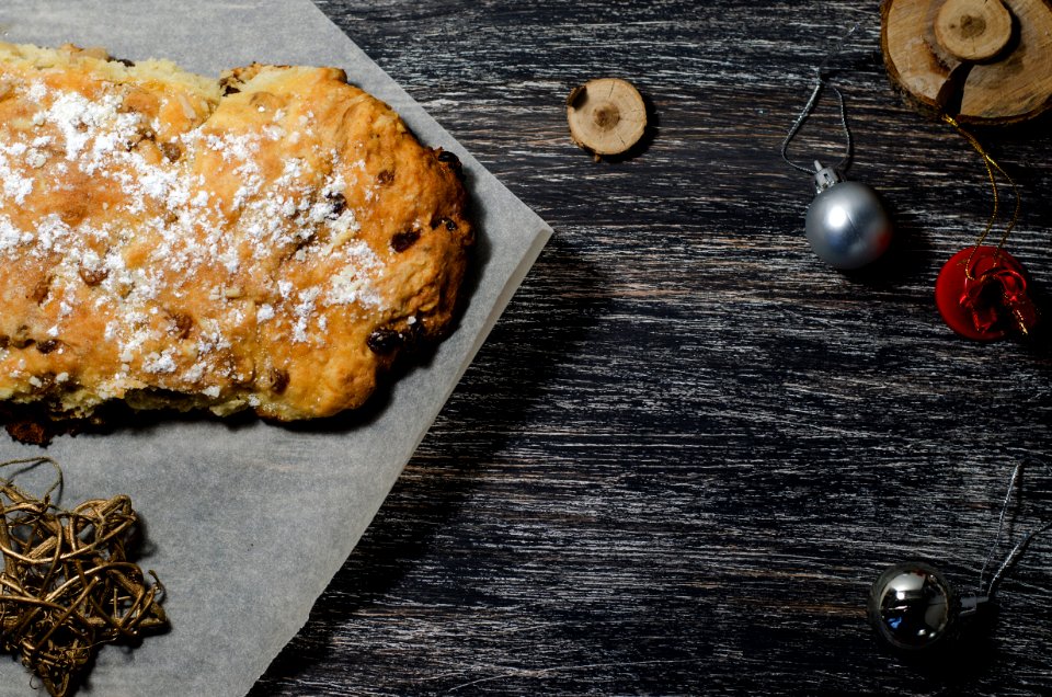 stollen pie and festive items