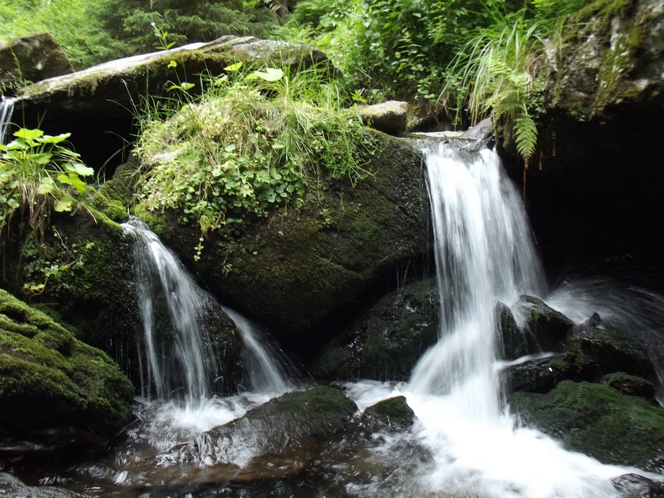 Flowing waterfall nature photo