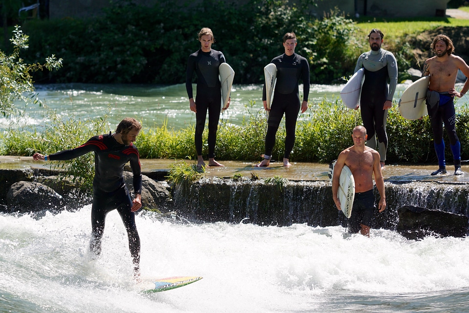 Surf river surfing stand