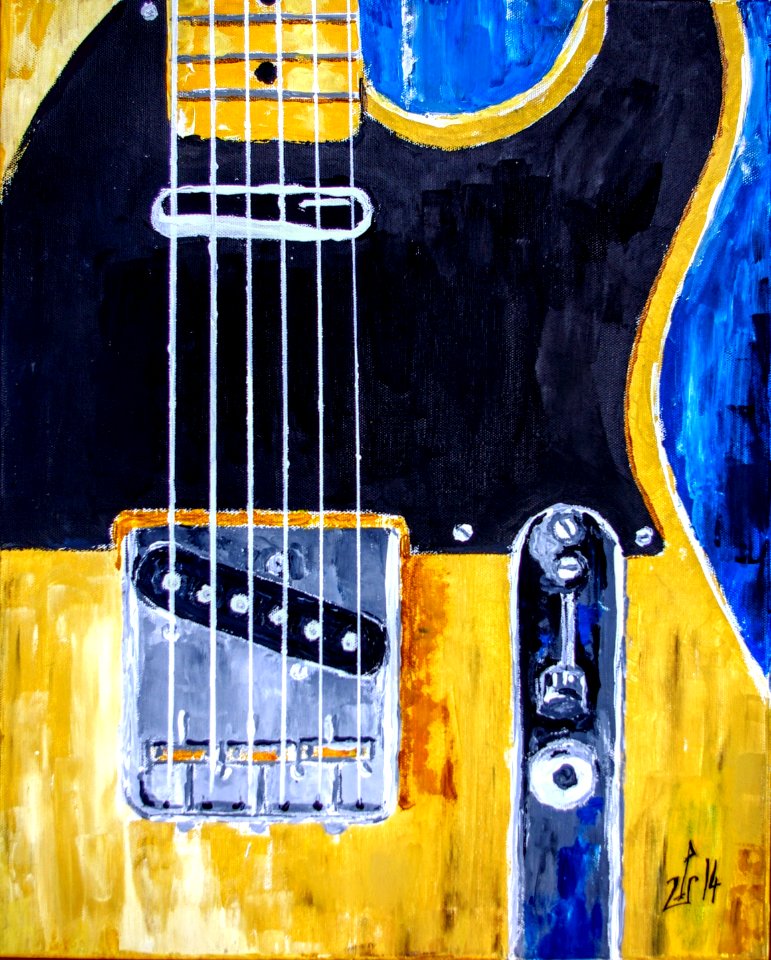 Butterscorch telecaster painting