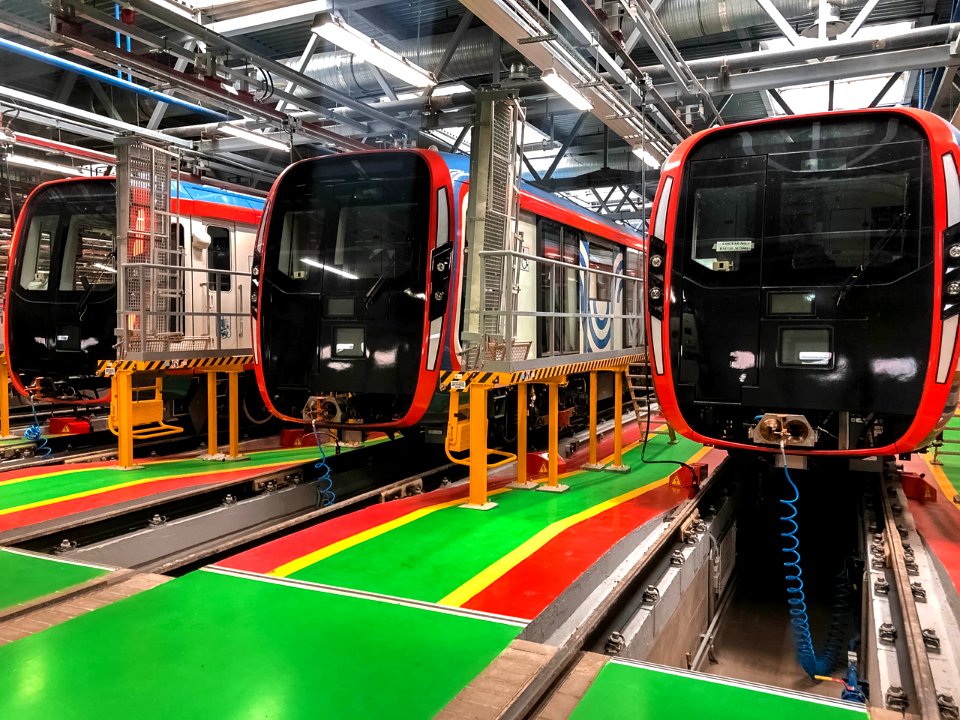 new  metro trains  81-775/776/777 moscow 2020  in the depot rudnevo