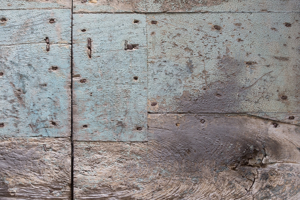 Antique painted turquoise