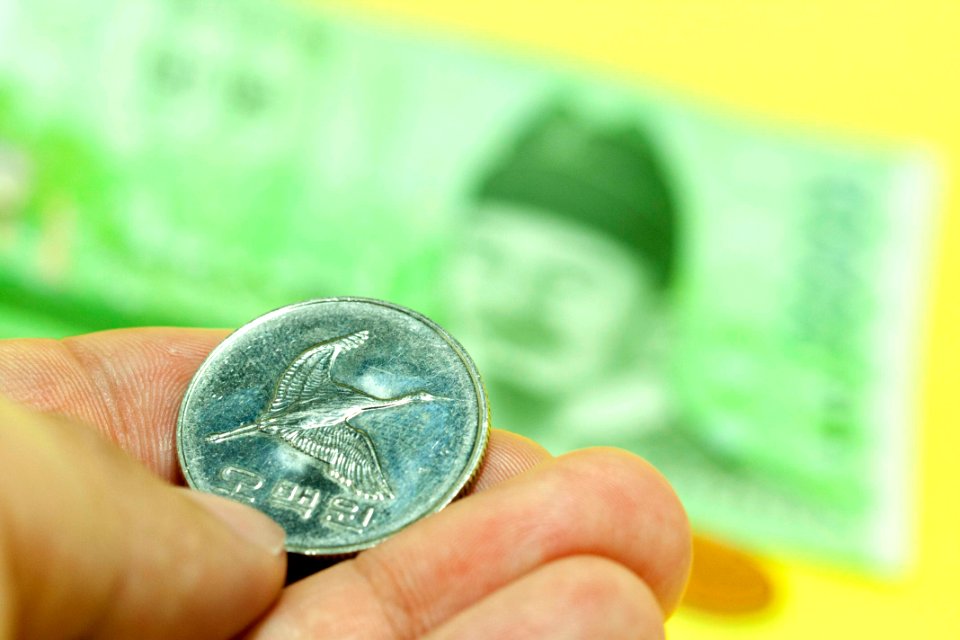 동전 돈 5백원 현금 Cash Money Coin 500won
