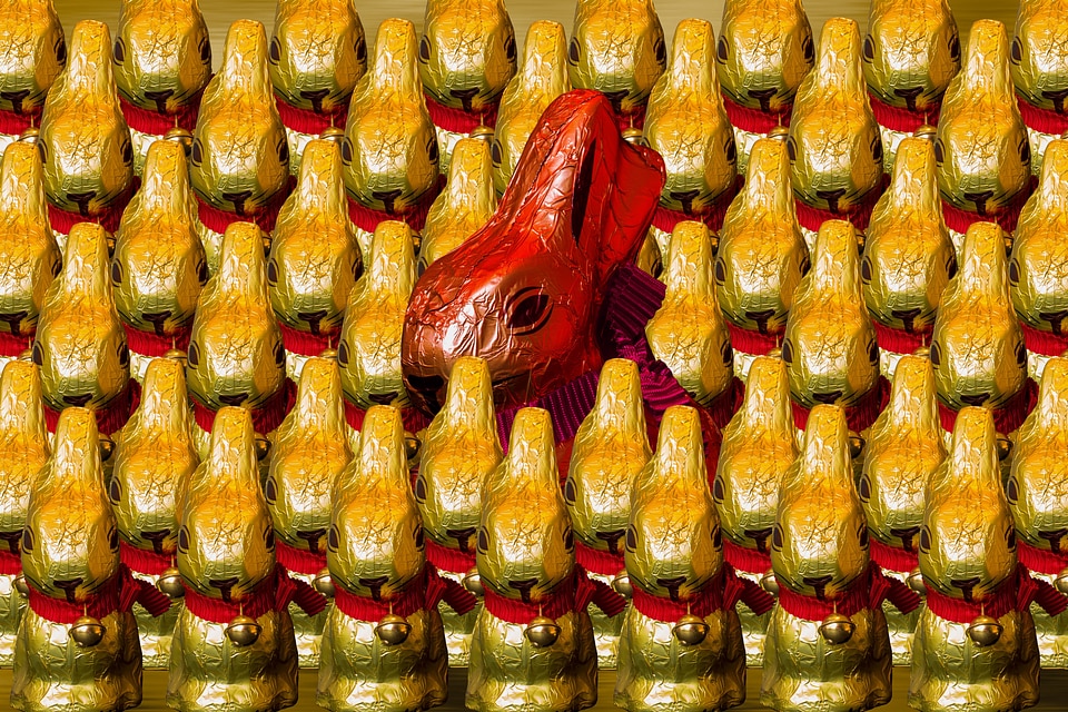 Easter bunny chocolate gold