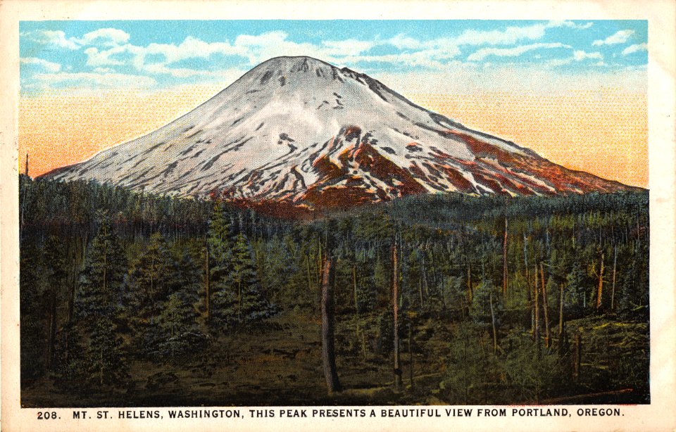 208. MT ST HELENS WASHINGTON THIS PEAK PRESENTS A BEAUTIFUL VIEW FROM PORTLAND OREGON