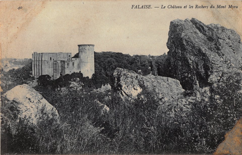 40 FALAISE - LE CHATEAU ET LES ROCHERS DU MONT MYRA