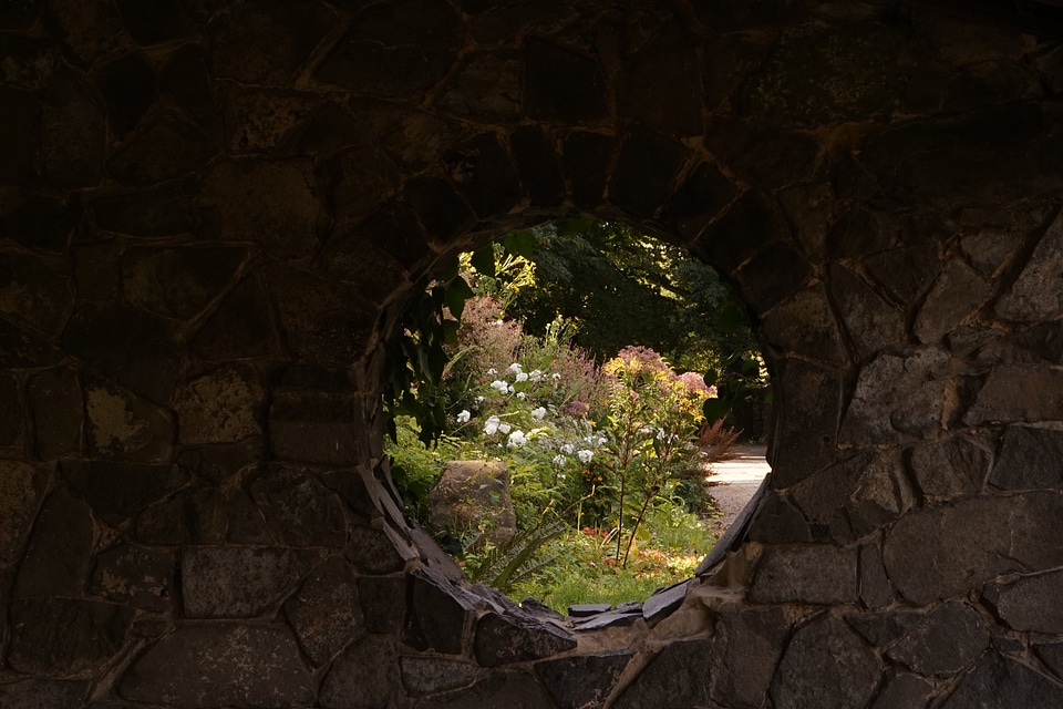 Flowers stone window