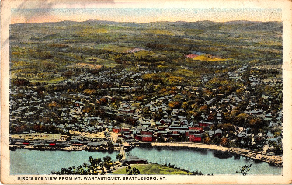 BIRDS EYE VIEW FROM MOUNT WANTASTIQUET BRATTLEBORO VERMONT