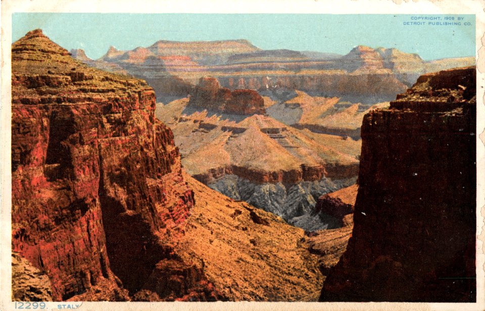 1229.STALY.THE GRAND CANYON ARIZONA COPYRIGHT 1908 BY DETROIT PUBLISHING CO photo