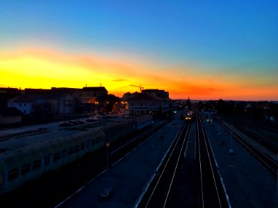 Train Station Sunset photo