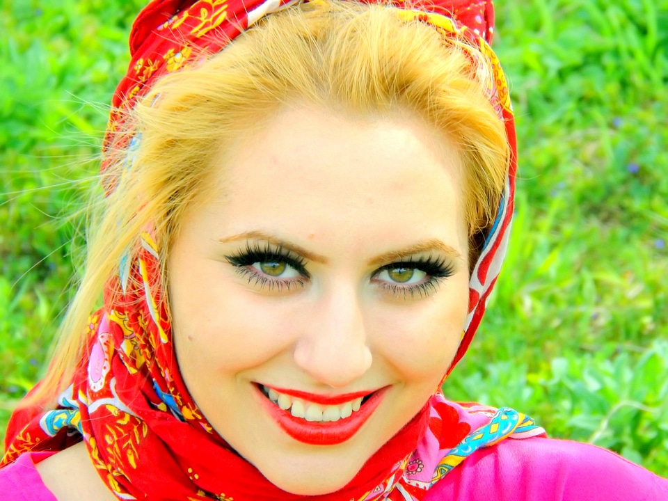 Blond hair smile nice