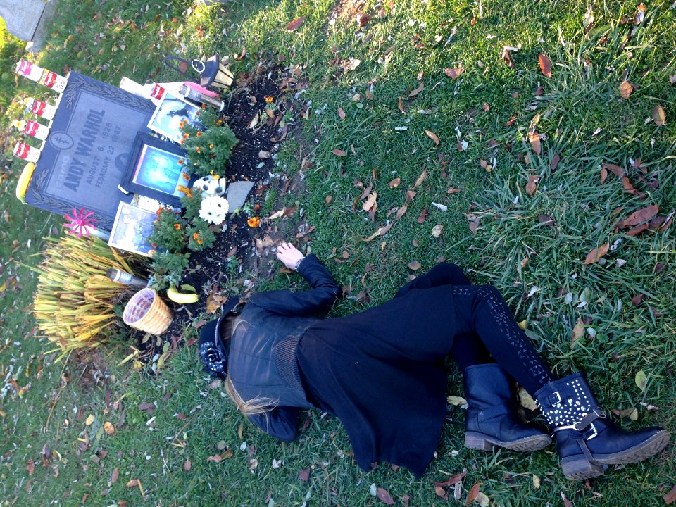 Megan At Andy's Grave