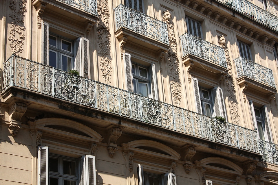 Montpellier building facade balcony