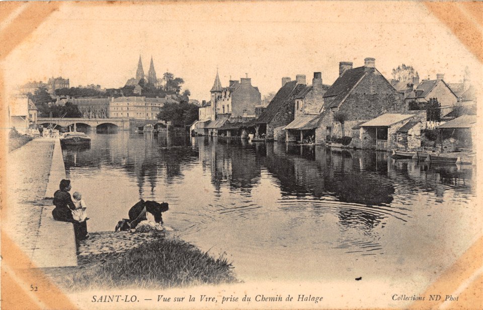 52 SAINT-LO. - VUE SUR LA VIRE, PRISE DU CHEMIN DE HALAGE