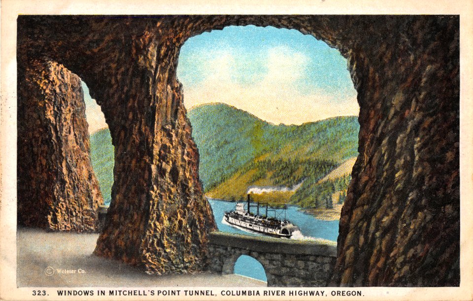 323. WINDOWS IN MITCHELLS POINT TUNNEL COLUMBIA RIVER HIGHWAY OREGON