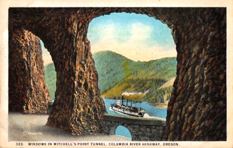 323. WINDOWS IN MITCHELLS POINT TUNNEL COLUMBIA RIVER HIGHWAY OREGON