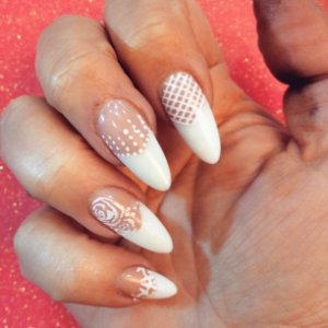 Freehand nail art designs. #almond