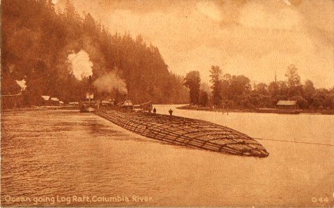 C46 OCEAN GOING LOG RAFT COLUMBIA RIVER