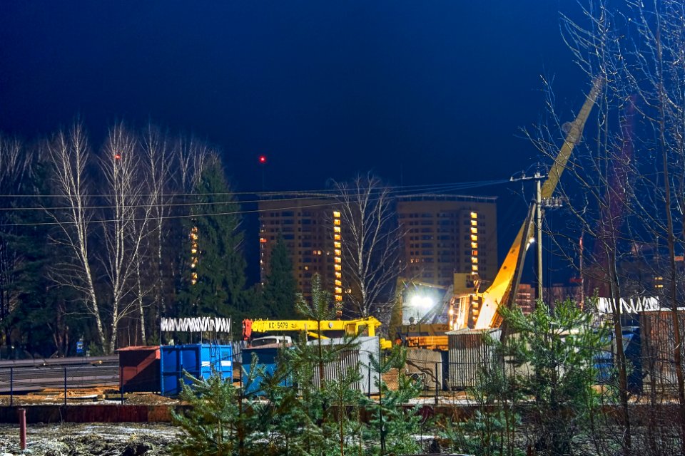 Construction of a bridge in Dubna.
