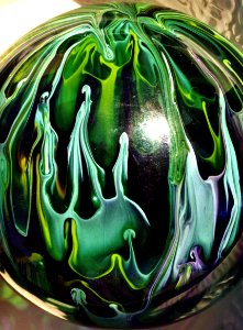 drippy green glass texture photo
