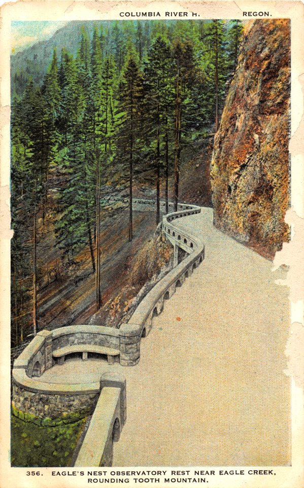 356. EAGLES NEST OBSERVATORY REST NEAR EAGLE CREEK ROUNDING TOOTH MOUNTAIN OREGON