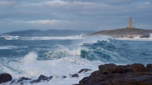 Temporal en el Orzán (A Coruña)