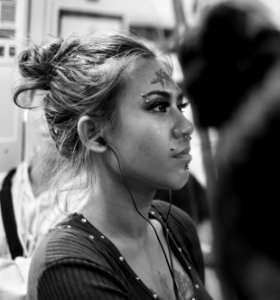 Pierced beauty, Skytrain, Bangkok