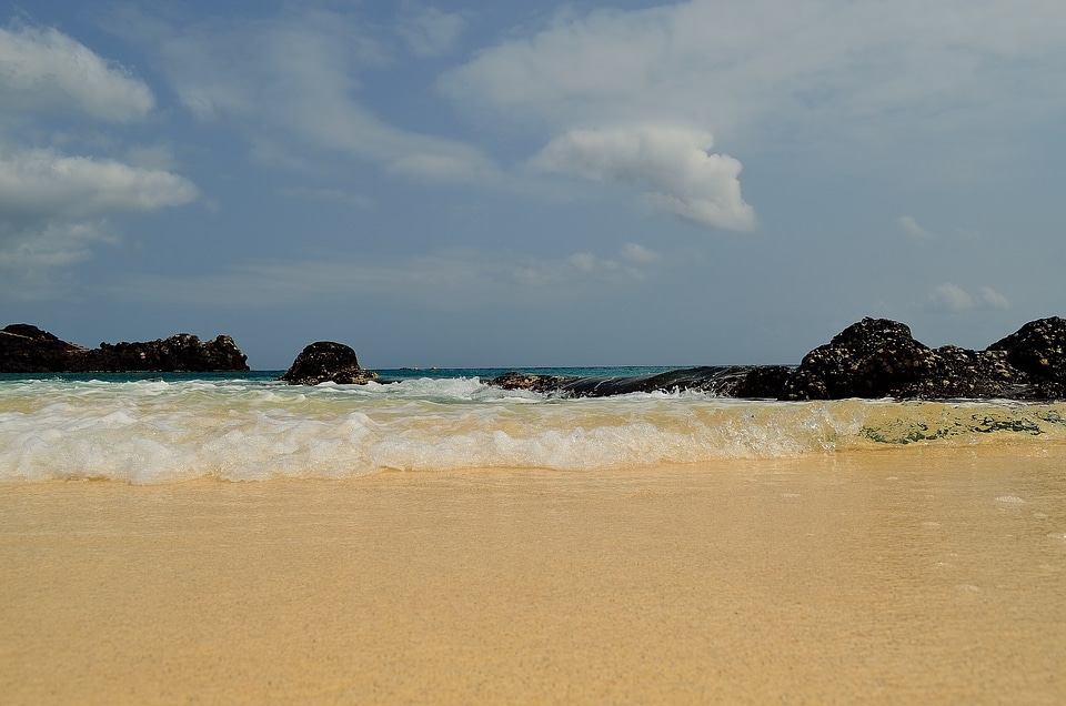 Seascape coastline flowing