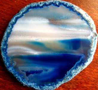 blue-dyed mineral slice 2 photo