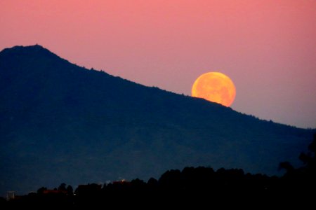 mountain with full moon