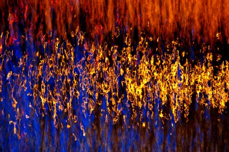 blue-red-gold night water texture 2, Las Vegas photo