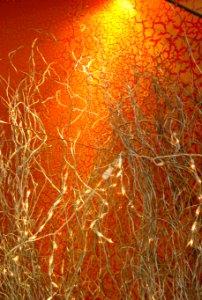 orange glass texture with strings photo