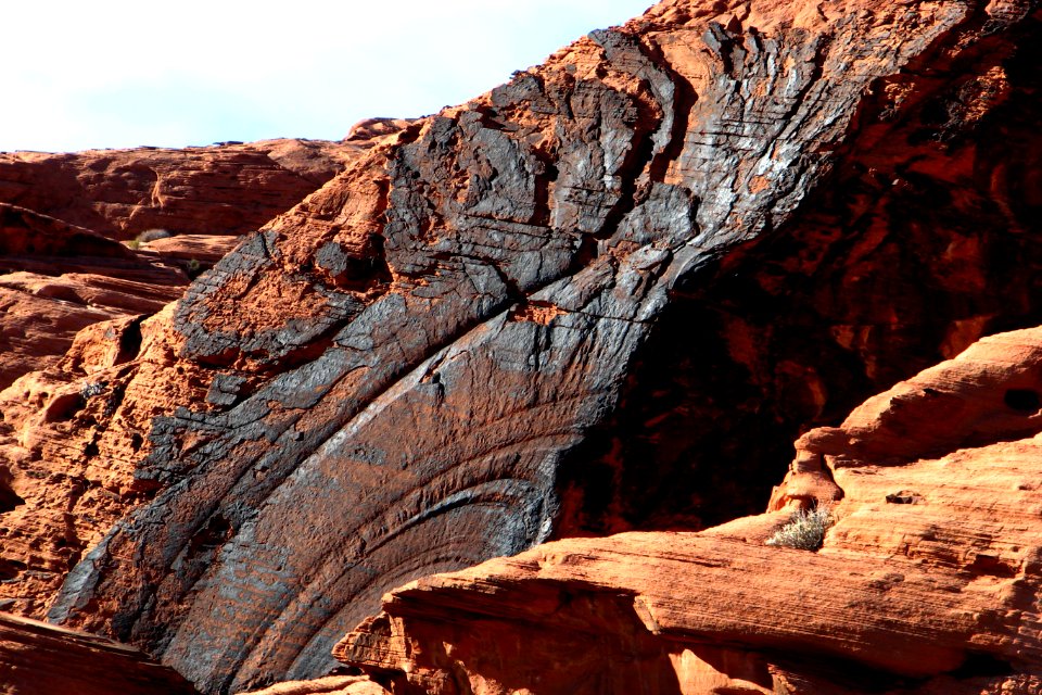 red rocks with desert varnish
