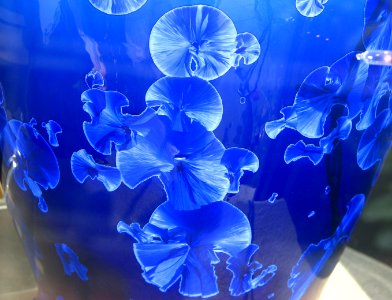 jellyfish-like blue pottery design