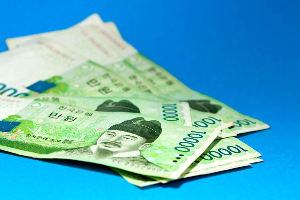 한국 지폐 통화 South Korea currency bills